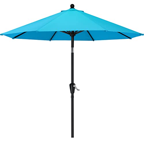 MasterCanopy 270 cm Sonnenschirm Patioschirm Gartenschirm Terrassenschirm Tischschirm Martkschirm 8 Rippen, Türkis von MasterCanopy