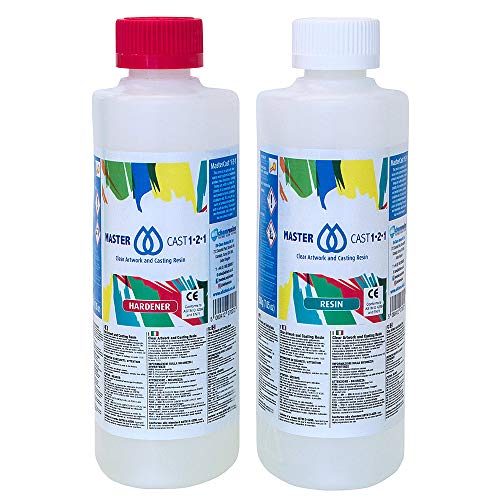 MASTERCAST 1-2-1 Epoxidharz mit Härter Set zum Gießen 400 g für Fluid-Painting | glasklar und UV stabilisiert | Clear Epoxy Casting Pouring Resin | 2K Gießharz farblos für DIY Kunst Leinwand Holz Glas von EliChem