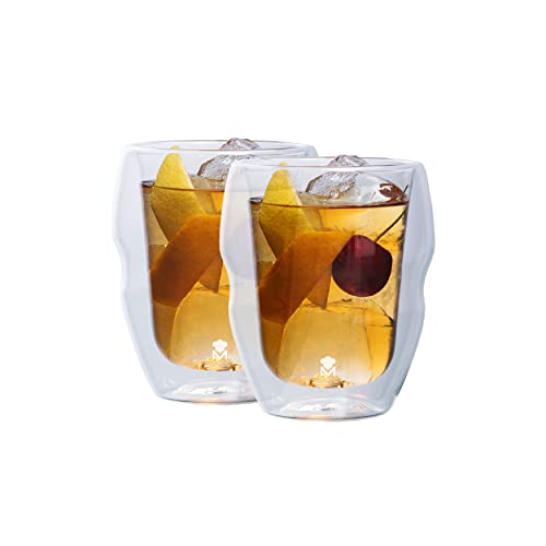 MasterPRO Mixology - 2 Stück Glas unter 380 ml in Doppelwandborosilikat - transparentes Finish - Stütze von -20º bis 200º - Geeigneter Geschirrspüler - frei von Gift von MasterPRO