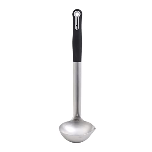MasterPRO Foodies | 100 ml Schöpfkelle | Rostfreier Edelstahl | Maße 22,3 x 8,2 cm | Ergonomischer Soft-Touch-Griff | Seitlicher Flüssigkeitsausgießer MasterPRO Foodies | 100 ml Schöpfkelle | Rostfreier Edelstahl | Maße 22,3 x 8,2 cm | Ergonomischer Soft-Touch-Griff | Seitlicher Flüssigkeitsausgießer von MasterPRO