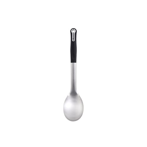 MasterPRO Foodies | 100 ml Servierlöffel | Edelstahlkonstruktion | Abmessungen 32,7 x 7,1 x 5 cm | Ergonomischer Soft-Touch-Griff | Einfache Reinigung von MasterPRO