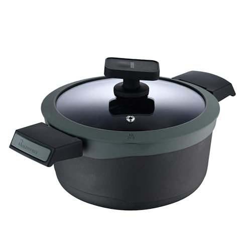 MasterPRO Gastro Reeco | 24 cm and 12 cm High Saucepan with Lid | Heatdot | Recycled Cast Aluminium | Non-Stick Coating | Soft Touch Handles | All Hob Types | All Hobs | All Hobs von MasterPRO
