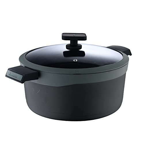 MasterPRO Gastro Reeco | 24 cm Diameter and 12 cm Height Saucepan with Lid | Heatdot | Recycled Cast Aluminium | Non-Stick Coating | Soft Touch Handles | All Hobs | All Hobs von MasterPRO