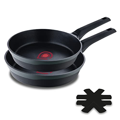 MasterPRO Gastro Reeco | 2er-Set Bratpfannen mit 24 und 28 cm Durchmesser | Heatdot | Recycelter Aluminiumguss | Antihaftbeschichtung | Soft-Touch-Griff | Für alle Kochumgebungen | Für alle Küchen von MasterPRO