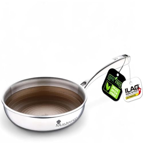 MasterPRO Giro 3 – Antihaft-Pfanne, 20 cm – Mit dreifacher Schicht aus Edelstahl und Aluminium – Mit ergonomischem Griff – Für alle Herdarten geeignet von MasterPRO