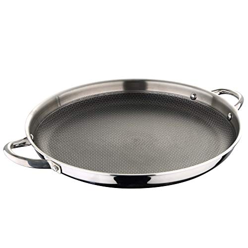 MasterPRO Hi-Tech 3 Non-Stick Paella Pan 36 x 4.5 cm Pallatium Coating with Honeycomb Structure Stainless Steel for All Hobs von MasterPRO