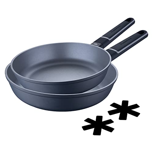 MasterPRO Indigo | 2er-Set BRATPFANNENn 20 und 26 cm | aus Aluminiumguss | Antihaftbeschichtung | für alle Herdarten geeignet | Schwarz von MasterPRO
