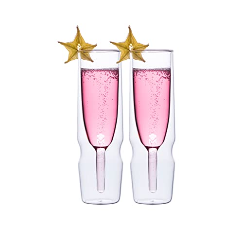 MasterPRO Mi Xology - 2er-Set Alauta 190ML klare Borosilikatbecher - temperaturbeständig - klare Doppelverglasung - spülmaschinenfest - giftfrei von MasterPRO