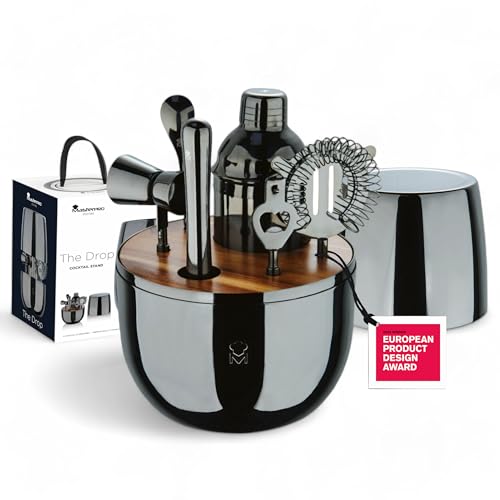 MasterPRO The Drop - 6-teiliges Edelstahl Design-Cocktail-Set - Elegant, langlebig und multifunktionsfähig - Ideale Geschenksidee (Weihnachten, Ostern, Hochzeit) - Geschenkbox inkludiert von MasterPRO