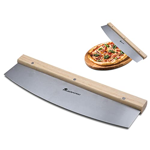 MasterPro Foodies | Großer Pizzaschneider | Edelstahlklinge | Abmessungen 35 x 10 x 2 cm | Professionelles Pizzamesser | Schneiden Sie Ihre Pizzen Präzise, Sicher und Einfach von MasterPRO