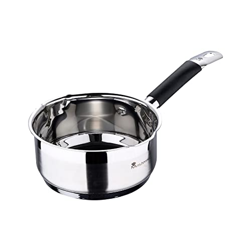 MasterPro Foodies Kasserolle, 1,3 l, 16 x 7,5 cm, Edelstahl, Antihaftbeschichtung, ergonomischer Griff, geeignet für alle Herdarten, einschließlich Induktion, frei von Giftstoffen von MasterPRO