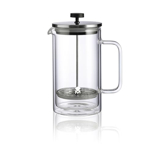 MasterPRO Foodies Mixology - 800 ml Kaffee schlauchd B selbst - Hergestellt in Borosilikatglas mit Doppelwand - mit Edelstahl -Filternetz - Elegante Presseliebhaber Kaffeeliebhaber von MasterPRO