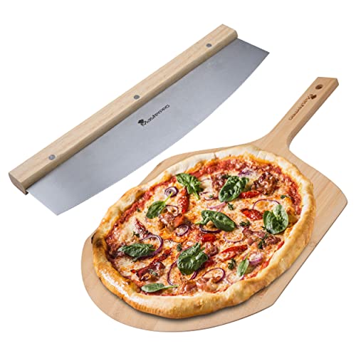 MasterPro | Pizzaschneider und Schneidebrett-Set | Ideal für die Zubereitung von Pizzen | Küchenutensilien | Hergestellt aus Hochwertigen Materialien | Leichte Reinigung von MasterPRO