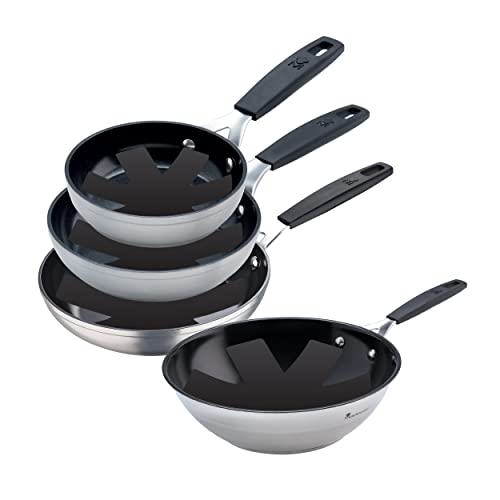 MasterPro Smart | 3 Antihaftbeschichtete Bratpfannen 20, 24 und 28 cm und Wok 28 cm | Geschmiedetes Aluminium | Mit Ergonomischem Griff | Pfannenset | Geeignet für Alle Herdarten MasterPro Smart | 3 Antihaftbeschichtete Bratpfannen 20, 24 und 28 cm und Wok 28 cm | Geschmiedetes Aluminium | Mit Ergonomischem Griff | Pfannenset | Geeignet für Alle Herdarten von MasterPRO