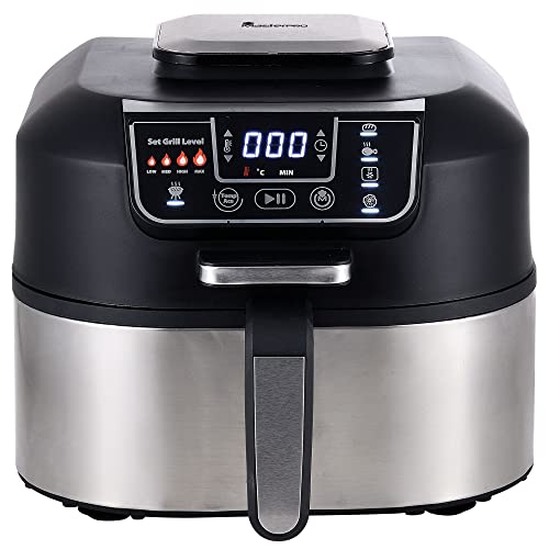 MasterPro Küchenmaschine – Elektrischer Grill, kalt, Griff, Backen, Fritteuse, ohne Öl, Dehydriert, Küche mit LED-Touchscreen, Timer, BPA- und PFOA-frei, 1760 W, Kapazität 5,6 l (BGMP-9148) von MasterPRO