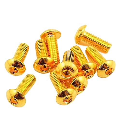 10 Stück Klasse 12,9 Halbkopf, rund, Titan, vergoldet, Innensechskantschrauben – M2-M5 – Innensechskant-Schrauben Länge 5 – 30 mm, M5 x 25 mm, 10 Stück 10 Stück Klasse 12,9 Halbkopf, rund, Titan, vergoldet, Innensechskantschrauben – M2-M5 – Innensechskant-Schrauben Länge 5 – 30 mm, M5 x 25 mm, 10 Stück von MasterUnion