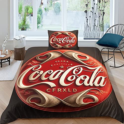 MasterUnion Coca - Cola 2 Teilig Bettwäsche-Set Limonade Hochwertige Microfaser Für Stilbewusste Erwachsene, Geburtstag Oder Weihnachten Single（135x200cm） von MasterUnion