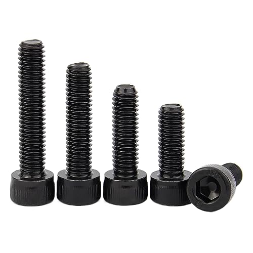 Zylinderschrauben mit Innensechskant - M2-M10 - Qualität 12.9 Kohlenstoffstahl - Inbusschraube, schwarz, M8 (5 Stück), 50mm von MasterUnion