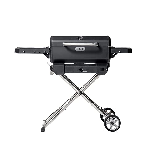 Masterbuilt® Tragbarer Holzkohlegrill und Smoker mit Wagen Schwarz von MasterBuilt