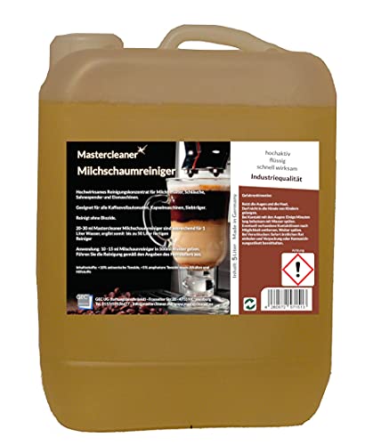 Mastercleaner Milchreiniger Milchschaumreiniger Milchdüsenreiniger Konzentrat 5 Liter für Siebträger, Kaffeevollautomaten Kapsel und Pad Maschine geeignet für alle Marken von Mastercleaner