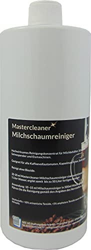 Mastercleaner Milchreiniger Milchschaumreiniger Milchsystemreiniger Cappuccino Reiniger für Kaffeevollautomaten Kapsel und Pad Maschine geeignet für alle Marken 1L. von Mastercleaner