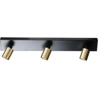 Deckenstrahler 3-flammig Schwarz Gold 70 cm Metall Deckenstrahler 3-flammig Schwarz Gold 70 cm Metall von Masterlight