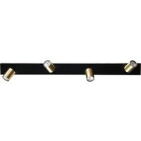 Deckenstrahler Metall Schwarz Gold 100 cm lang von Masterlight