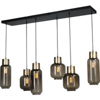 Hängelampe 130 cm lang 6-flammig E27 Glas Metall von Masterlight