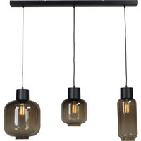 Hängelampe 3-flammig 100 cm breit Rauchglas Metall von Masterlight