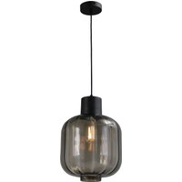Hängelampe Glas Metall Rauch Schwarz E27 Ø28cm von Masterlight