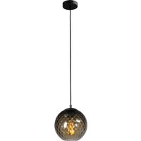 Hängelampe Glas Schirm Ø 25 cm Kugel Schwarz E27 von Masterlight
