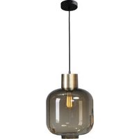 Hängelampe Rauchglas Metall Schwarz Gold Ø 28 cm E27 von Masterlight