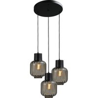 Hängelampe Schwarz 3-flammig Glas Metall E27 Esszimmer Hängelampe Schwarz 3-flammig Glas Metall E27 Esszimmer von Masterlight