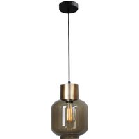 Hängelampe Schwarz Gold Ø 20 cm Glas Metall Esstisch von Masterlight