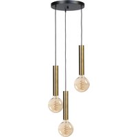 Hängelampe Schwarz Messing verstellbar 3 Pendel für E27 von Masterlight