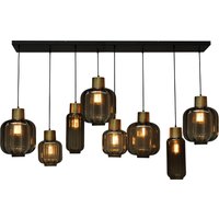 Hängelampe groß 8-flammig Schwarz Gold E27 Metall Glas Hängelampe groß 8-flammig Schwarz Gold E27 Metall Glas von Masterlight