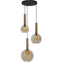 Hängeleuchte 3-flammig Rauchglas Metall Schwarz Messing Hängeleuchte 3-flammig Rauchglas Metall Schwarz Messing von Masterlight