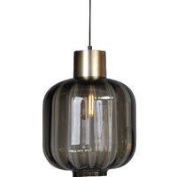 Hängeleuchte Glas Schirm Schwarz Gold Ø 28 cm E27 von Masterlight