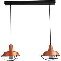 Industrie Hängelampe Kupfer Ø25cm 2xE27 Ziergitter von Masterlight