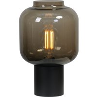 Kleine Tischlampe Rauchglas Metall 31 cm hoch Ø 20 cm E27 von Masterlight