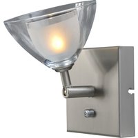 Moderne LED Sparlampe mit Glasschirm in Nickel matt Moderne LED Sparlampe mit Glasschirm in Nickel matt von Masterlight