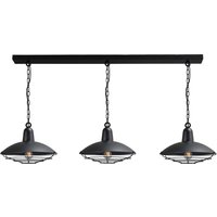 Pendelleuchte 3-flammig Schwarz Loft Design von Masterlight