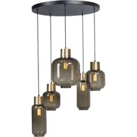 Pendelleuchte Rauchglas Metall Schwarz Gold verstellbar Pendelleuchte Rauchglas Metall Schwarz Gold verstellbar von Masterlight