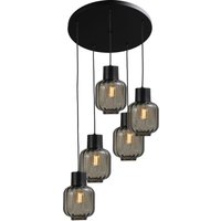 Schwarze Hängeleuchte Rauchglas Metall verstellbar Schwarze Hängeleuchte Rauchglas Metall verstellbar von Masterlight