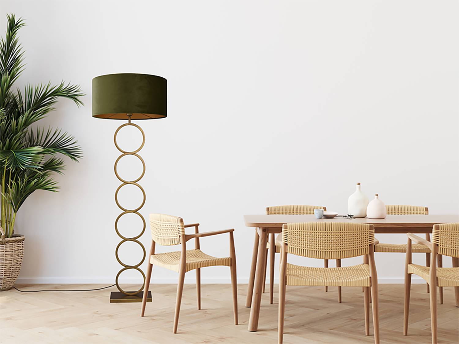 home24 Stehleuchte Capri Ø 52cm Gold/Grün/Gold Samt E27 home24 Stehleuchte Capri Ø 52cm Gold/Grün/Gold Samt E27 von home24