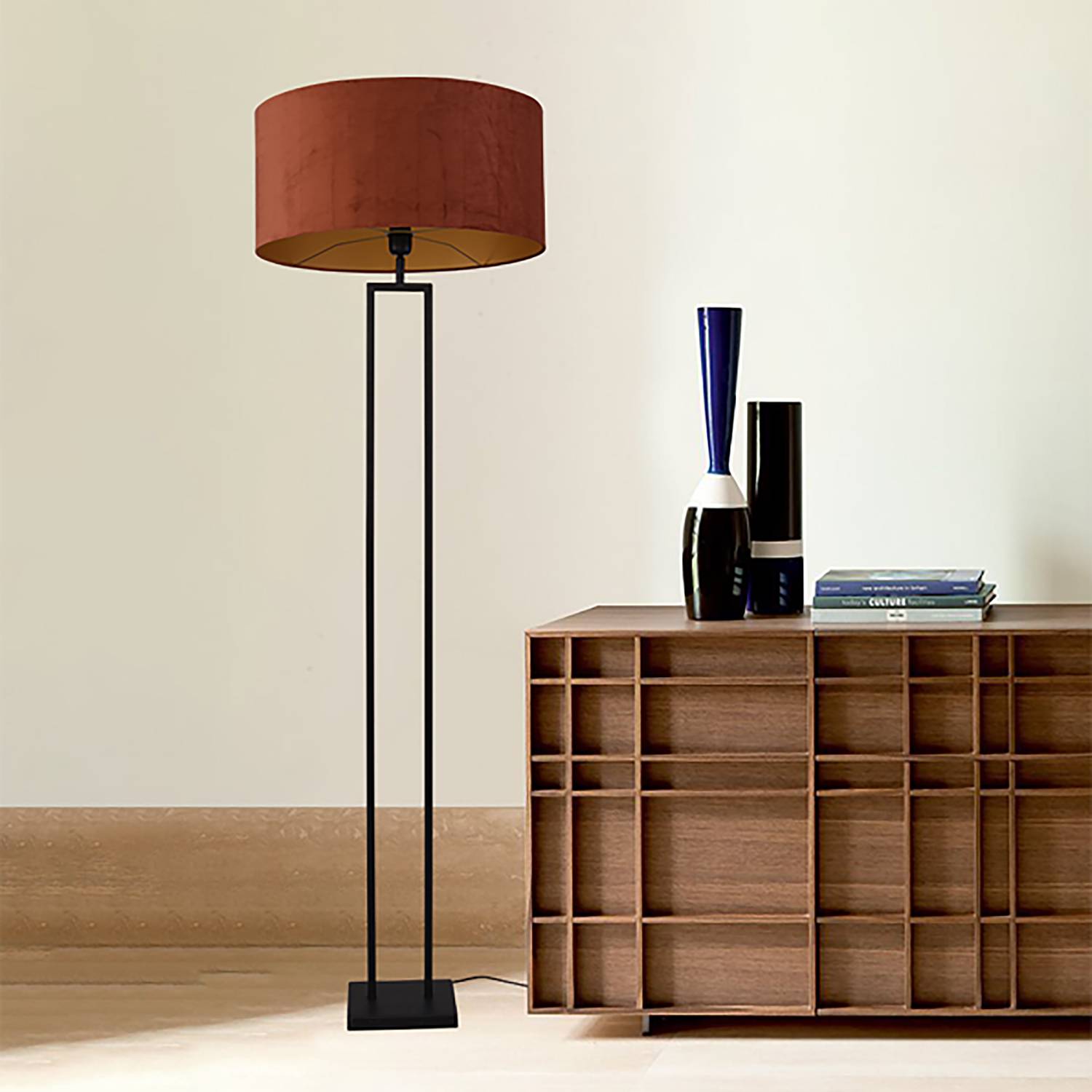 home24 Stehleuchte Veneto Ø 52cm Schwarz/Kupfer/Schwarz Samt E27 home24 Stehleuchte Veneto Ø 52cm Schwarz/Kupfer/Schwarz Samt E27 von home24