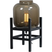 Tischlampe Schwarz Metall Glas 34 cm hoch E27 ELYA von Masterlight