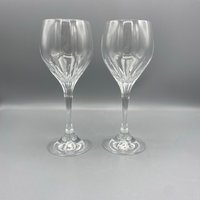 Schott-Zwiesel Dose Rotweinglas Zwei 2 Rotweingläser Vintage 7 5/8 Zoll Signiert Eingestellt von Masterpearl
