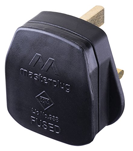 Masterplug Stecker mit Sicherung, wiederverdrahtbar, schwarz, PT13B-MP von Masterplug