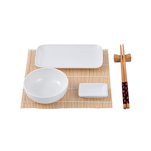 MasterPRO BGMP-11010 Set DE 12 PIEZAS (PORCELANA + Bambu + Madera) BERGNER COLECCIÓN Foodies Sushi-Teller, Verbindung, Porzellan/Bambus/Holz von MasterPRO